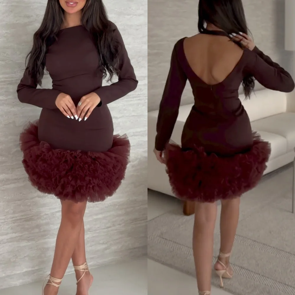 Customized Jersey Pleat Boat Neck Sheath Short Dresses Bespoke Occasion Cocktail Party Classic Simple Sizes Available Elegant