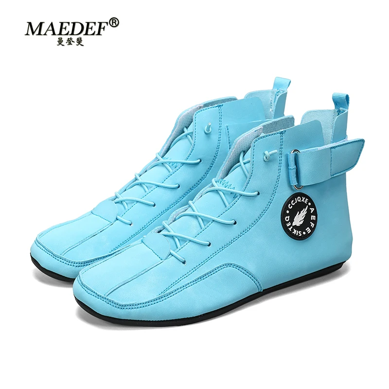 

MAEDEF Men Shoes Ankle Boots Lightweight Anti-slip Man Casual Walking Shoes Soft Soles Comfortable Breathable Blue Shoes for Men