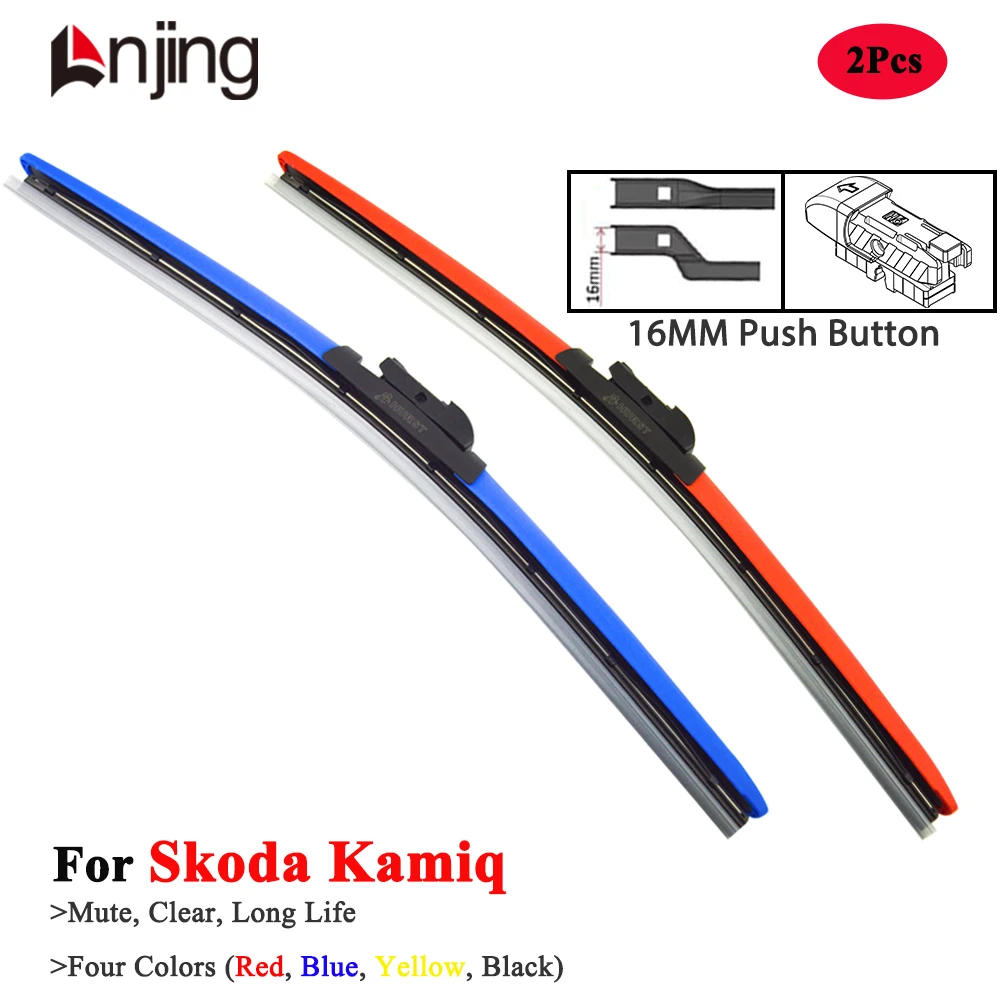 LNJING Colorful Red Wiper Blade For Skoda Kamiq NW4 SUV 2019 2020 2021 2022 2023 Car Exterior Accessories Auto Replacement Parts