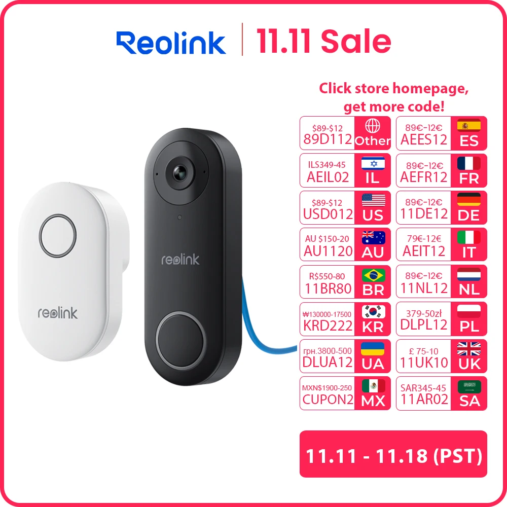 Reolink 5MP PoE Video Doorbell Smart Home Video Intercom Person Detection 180° Wide Angle 2 Way Audio Wired Door Bell with Chime