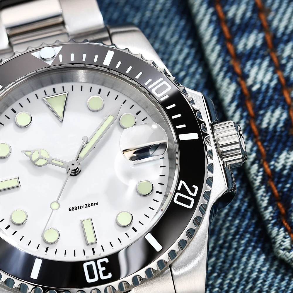 ADDIESDIVE Orologio da polso personalizzato al quarzo da uomo 200 m Orologio da uomo impermeabile con lunetta in ceramica luminosa in acciaio inossidabile 316L 41 mm