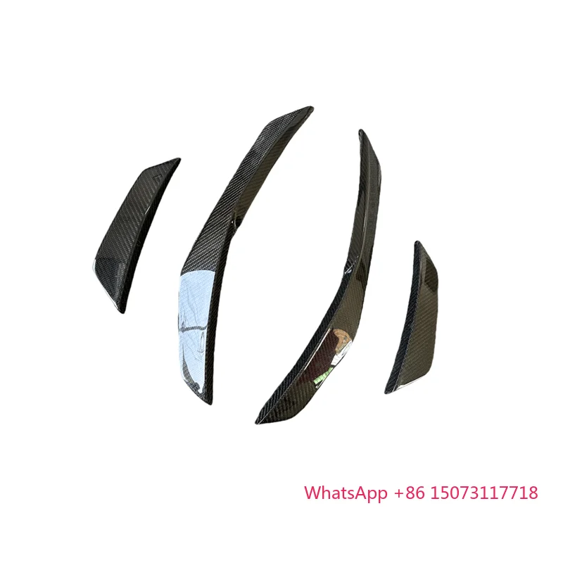 

Dry Carbon Fiber Front Bumper Canards 4pcs Exterior Trims for R8 V10 2017~2019