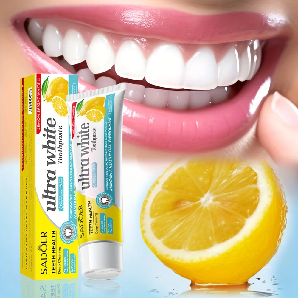 1pc Lemon Ultra White Toothpaste, Brightening Deeply Cleaning Teeth, Cleaning Dirt Toothpaste 100g