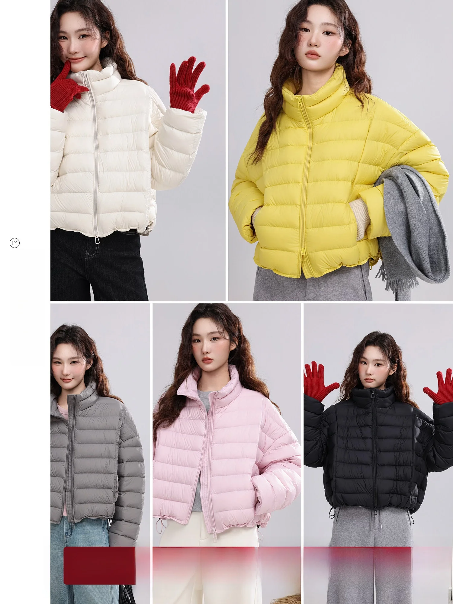 

Fce Warm Winter Stand Collar Women's down Jaet Casual All-Match Long Sve Zipper Closure Thiened Polyester