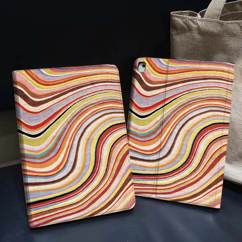 

Colorful Chevron Pattern Design Gift Tablet Case For Apple iPad Air Pro mini 1 2 3 4 5 6 7 8 9 11 M2 M3 M5 M4 5th 6th 7th 10th