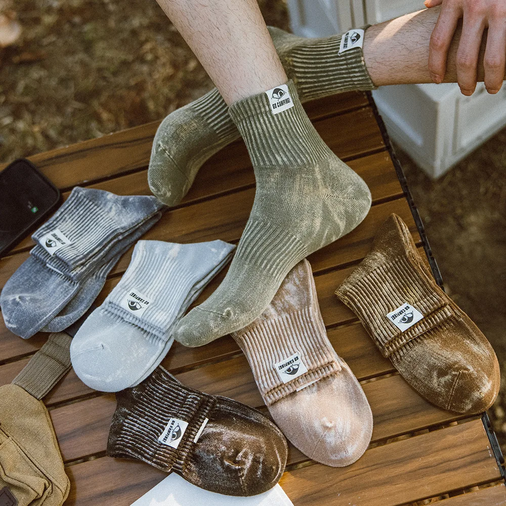 

Miosam customization fashion man socks Do old tie-dye socks Soft breathable cotton sexy classic middle tube sports men's socks