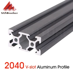 1PC BLACK 2040 V-slot European Standard Anodized Aluminum Profile Extrusion 100-800mm Length Linear Rail for CNC 3D Printer