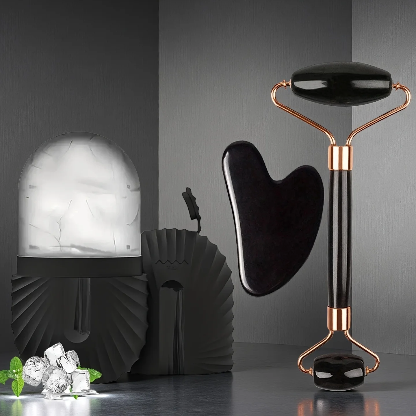 

3-piece facial ice roller, facial ice roller, silicone material, facial scraping tool, scraping facial tool, ice roller