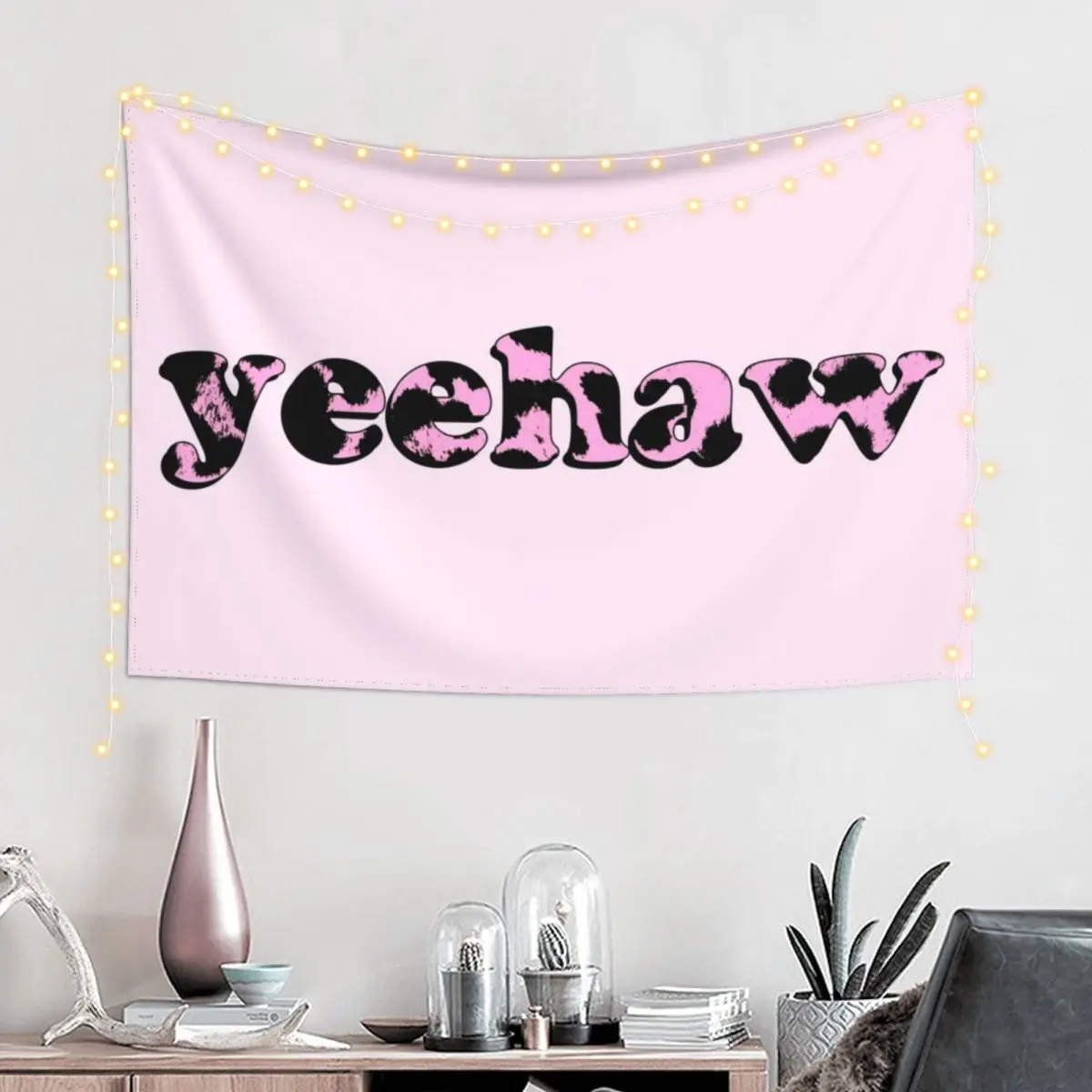 yeehaw (Cowprint) Tapestry Aesthetic Room Decorations Room Decor Aesthetic Home Decorations Home Decor Accessories Tapestry