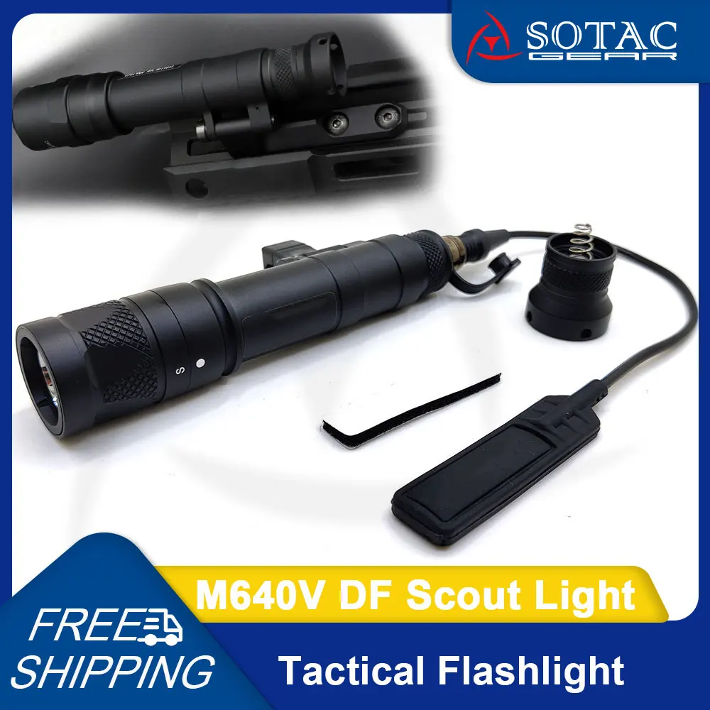 

SOTAC GEAR Tactical Flashlight M640V DF Light White LED Fit 20mm Rail Outdoor Scout Lights with Remote Pressure Switch