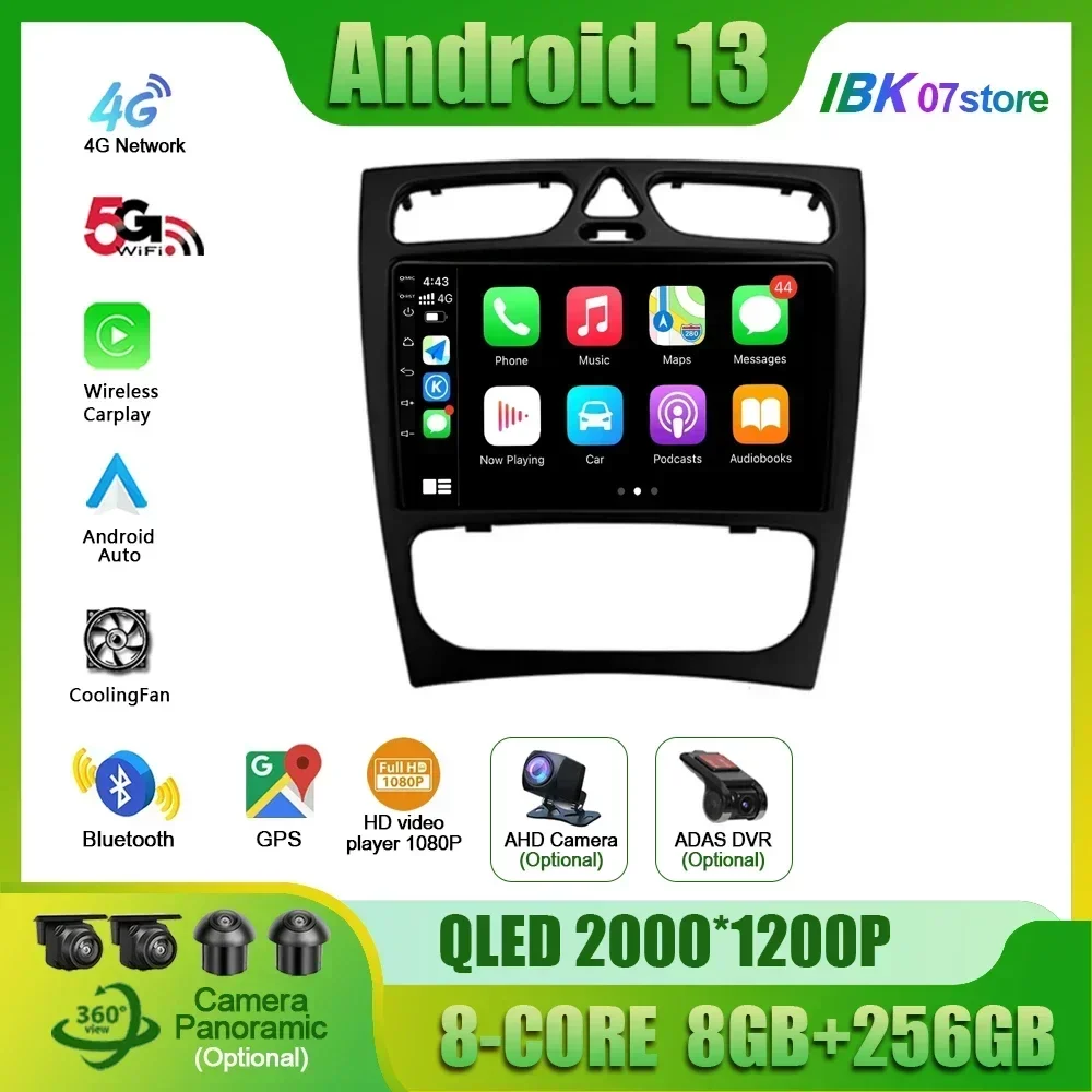 Car Radio Carplay Android Player For Mercedes Benz C Class S203 CL203 W203 2000-2004 Navigation GPS Coche Intelligent Systems