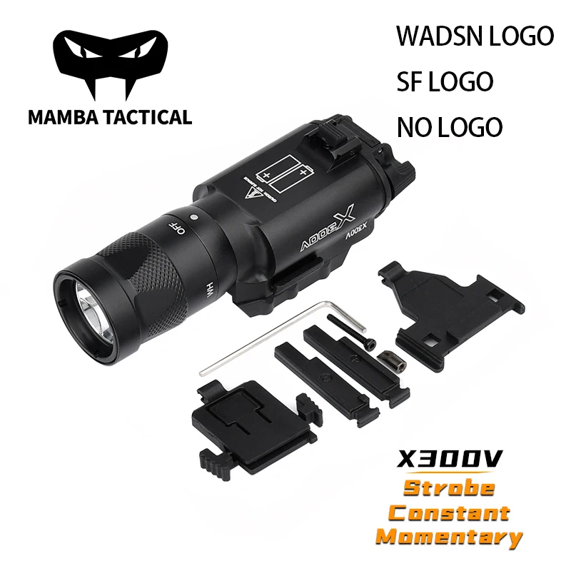 

Tactical Metal X300 Mounted Light X300V White LED Strobe Outdoor Hunting Torch Airsoft Rifle Hanging Flashlight Fit 20mm Rail