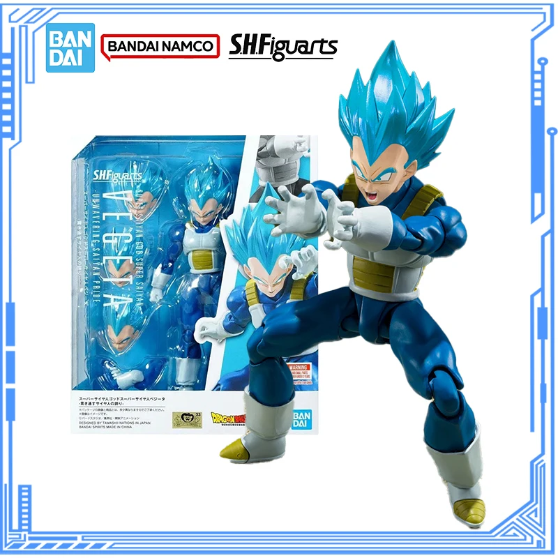 Bandai Genuine Dragon Ball Model Kit SHF Vegeta Unwavering Saiyan Pride Anime Action Figure Collection Model Boys Toys Gifts