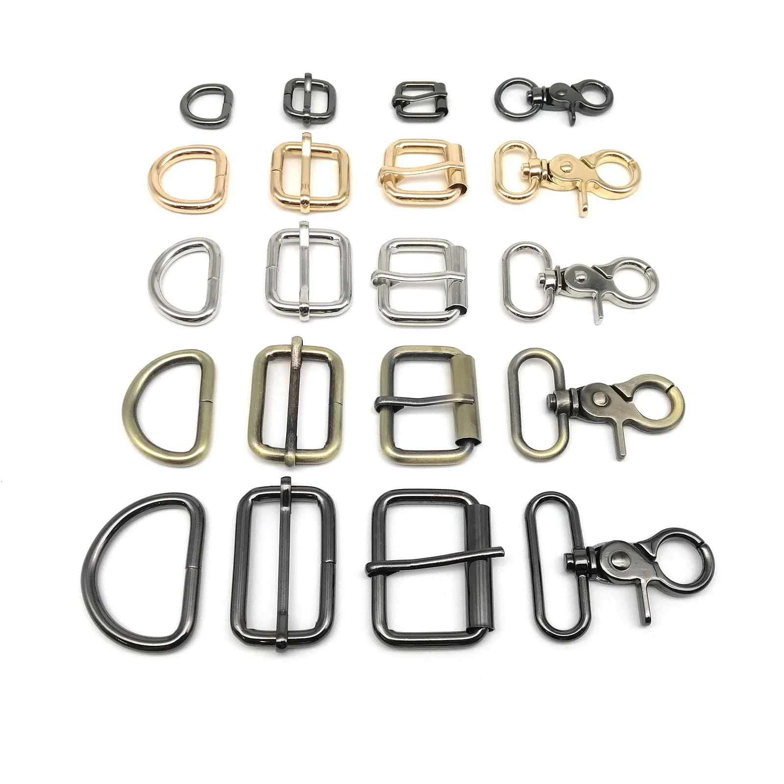 HZYUEGOU Leder Handtaschen-Rucksackgurt D-Ring Rechteckiger Dreifach-Gleitverstellbarer Rollenstift-Schnallen-Schieber Schnappverschluss Auslöseclip – Detail 7