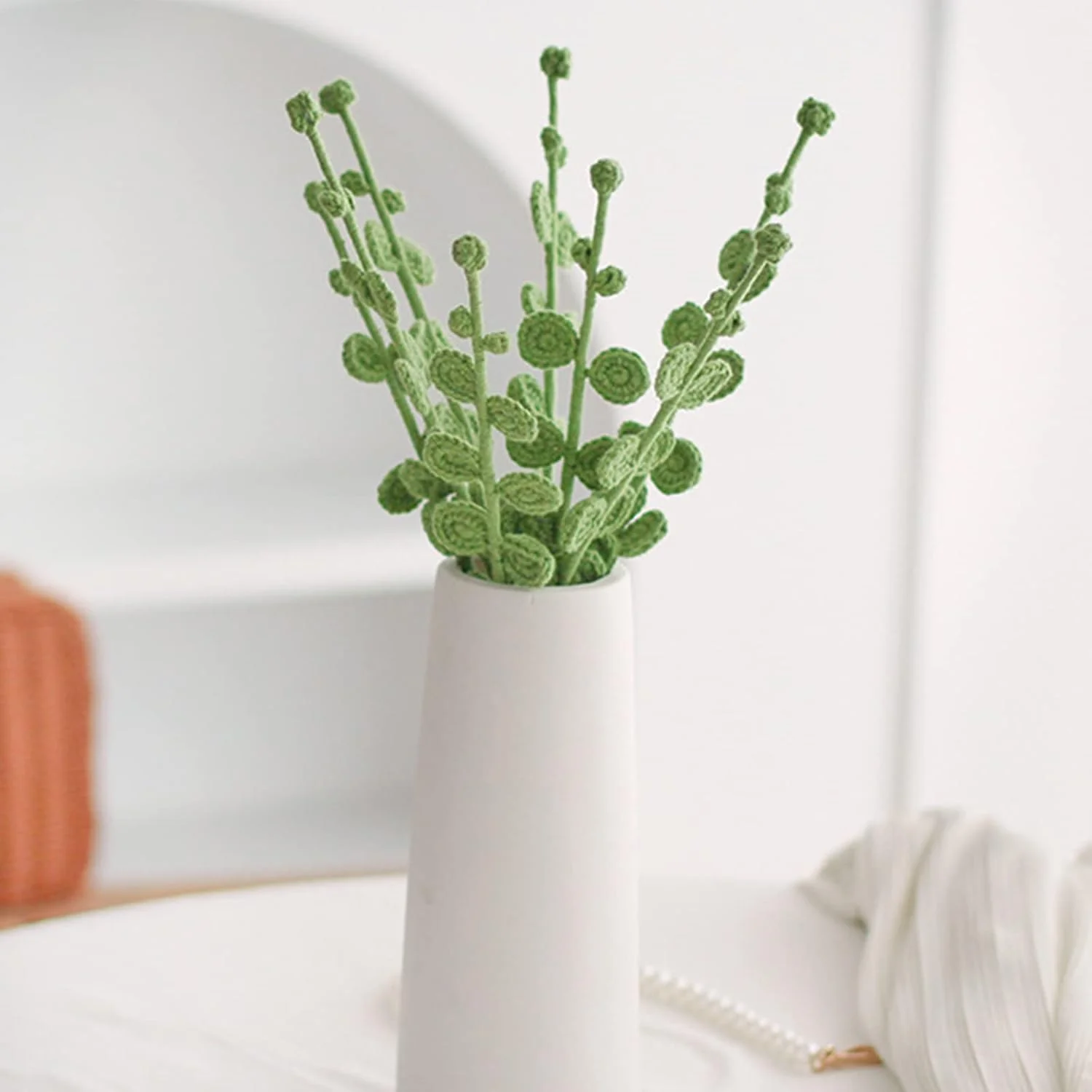 

Hand-Knitted Crochet Bouquet - Artificial Flowers, Faux Flowers, Fake Flowers for DIY Flower Arrangements, Wedding Decorations,