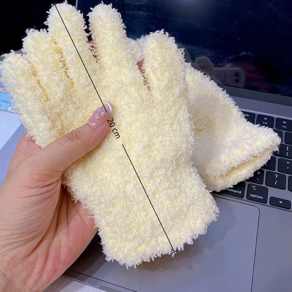 Guanti lavorati a maglia in peluche di velluto corallo moda Guanti caldi antivento ape Guanti spessi resistenti al freddo autunno inverno Donna Ragazza