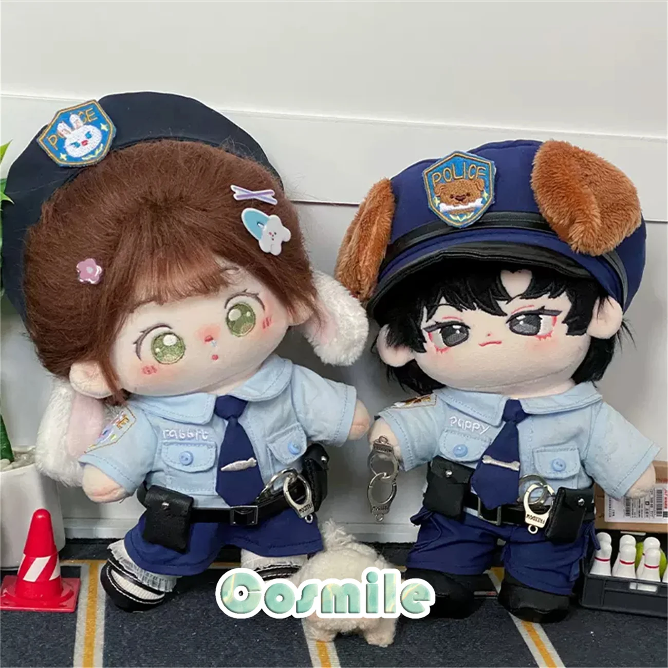 

Cute Inu Dog Puppy Bunny Rabbit Police Uniform Costume CP Plushie Stuffed Plush 20cm Doll Doll's Clothes Dolls Accessories LB