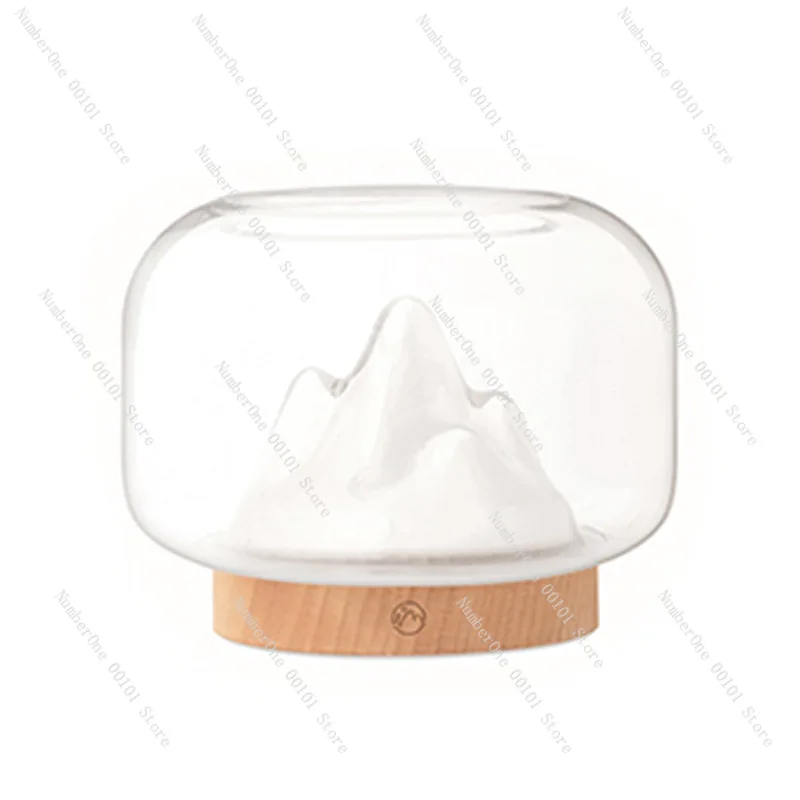 Warm Mountain Lamp,Simple Night Light, Small Warm Light,Creative Glass Warm Mountain Lamp,Literary Fish Tank Design Light