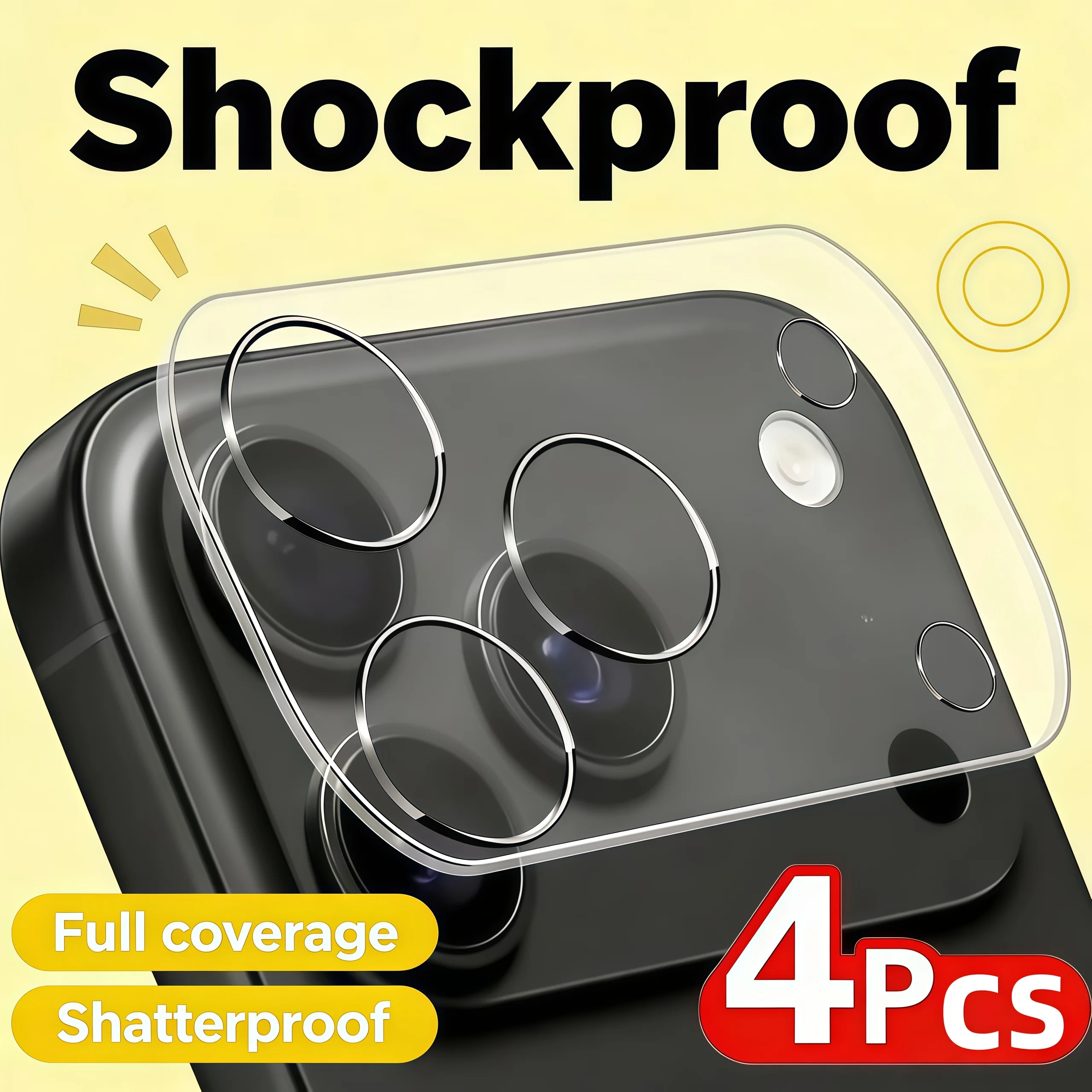 

4PCS HD Camera Lens Protector for iPhone17ProMax Lens Protective Glass for iPhone17Air 16 15 14 ProMax Plus HD Tempered Glass