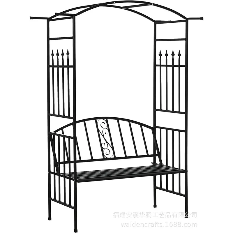 Wrought iron belt seat arch floor flower trellis garden partition rose clematis climbing trellis balcony decoration