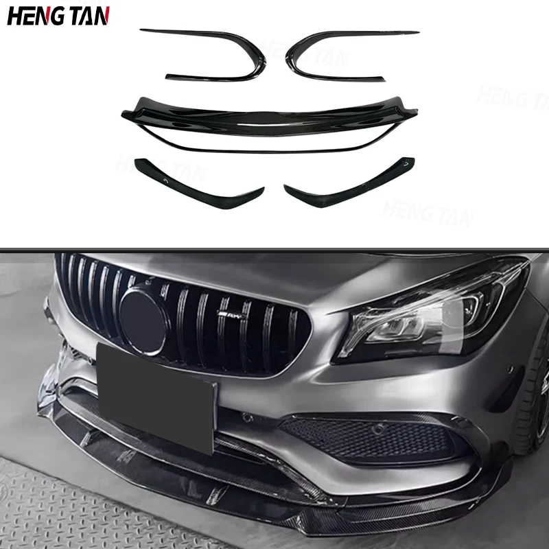 

For Mercedes Benz CLA Class CLA45 AMG 2016-2018 Car Front Bumper Splitter Front Lip Chin Spoiler Diffuser Carbon Fiber Body kit