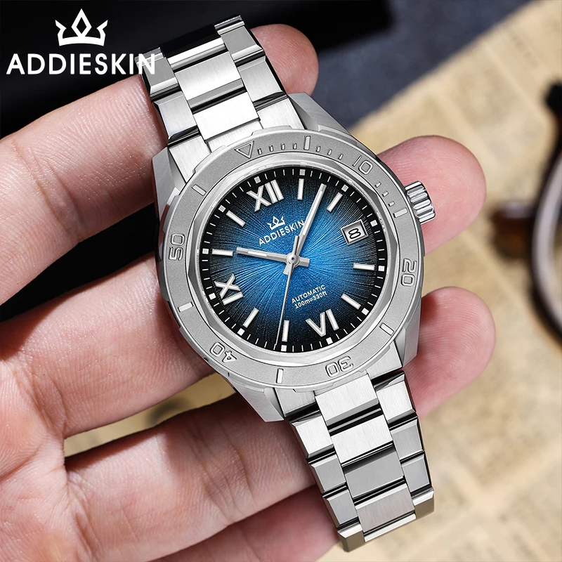 

AddiesKin 40mm Men Automatic Watch Sapphire Crystal BGW9 Blue Luminous 10Bar Diving Japan 9015 Movement Mechanical Watches K002