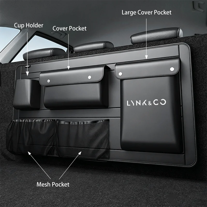 Car Rear Seat Back Storage Bag Multi Pocket Trunk Organizer for LYNK&CO 01 900 02 03 PHEV 05 06 07 08 09 EM-P Z10 Z2 Accessories