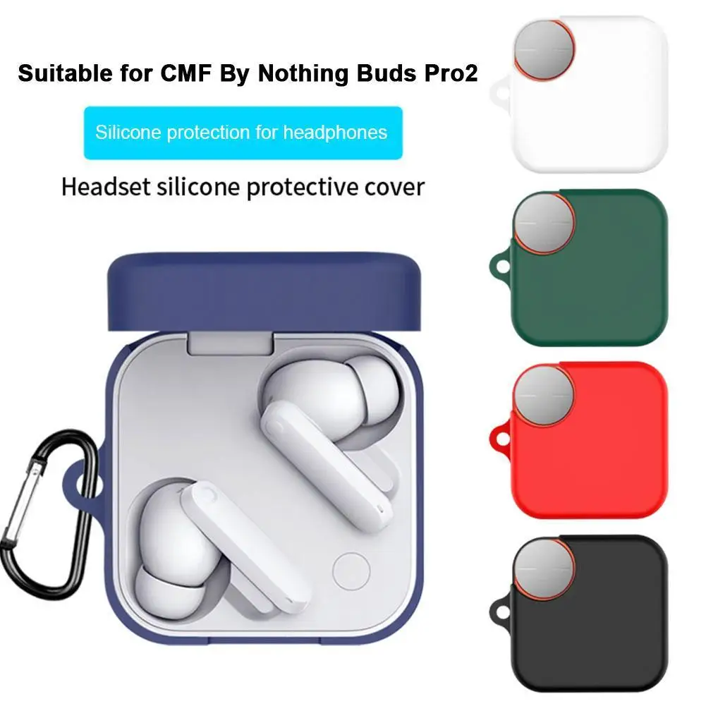 For CMF BY Nothing Buds Pro 2 Silicone Earphone Charging Case Full-body Protective Case Anti-drop Dust Charging Compartment Case