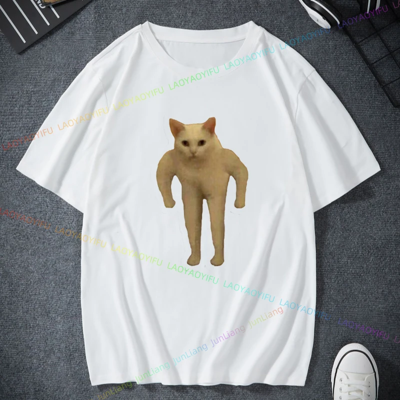 Cat Huh Meow Unisex Cute Clothes 100% Cotton Plain Shirt Graphic T Shirts Short Sleeve T-shirt Aesthetic Clothing Tshirt Y2k Tee