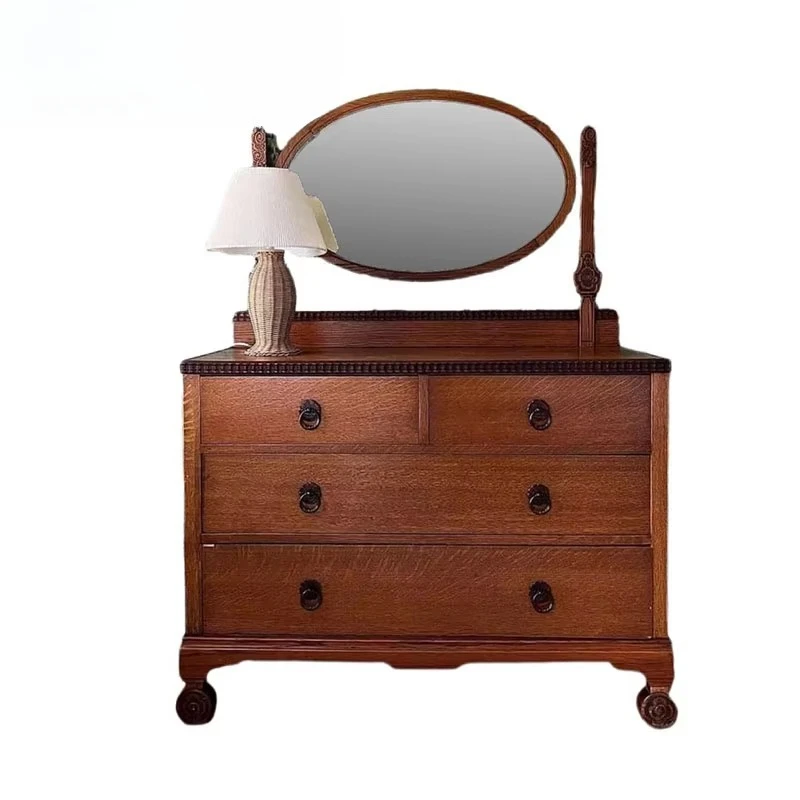 American retro locker modern design solid wood oak dresser with stainless steel parts suitable for bedroom use