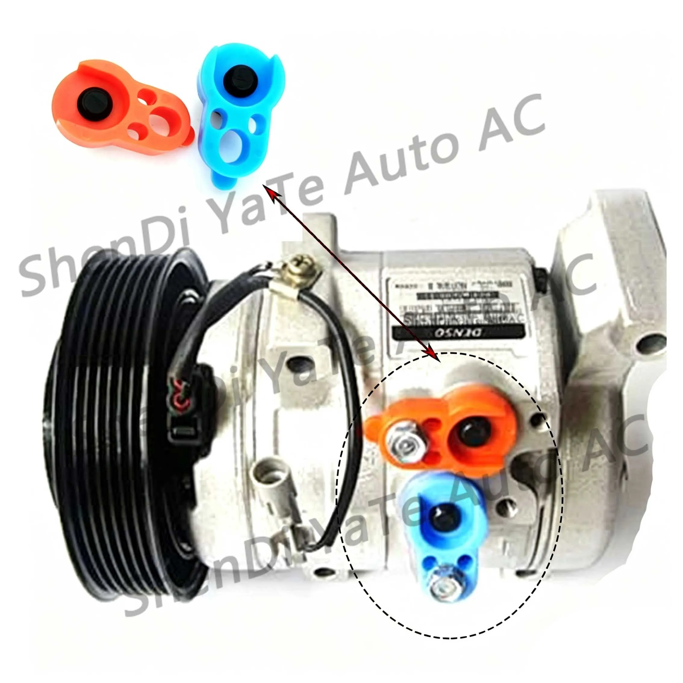 50 Pairs Car Air Conditioning Compressor R12 R134a Interface High and Low Pressure Plastic Sealing Cover Cap Gasket