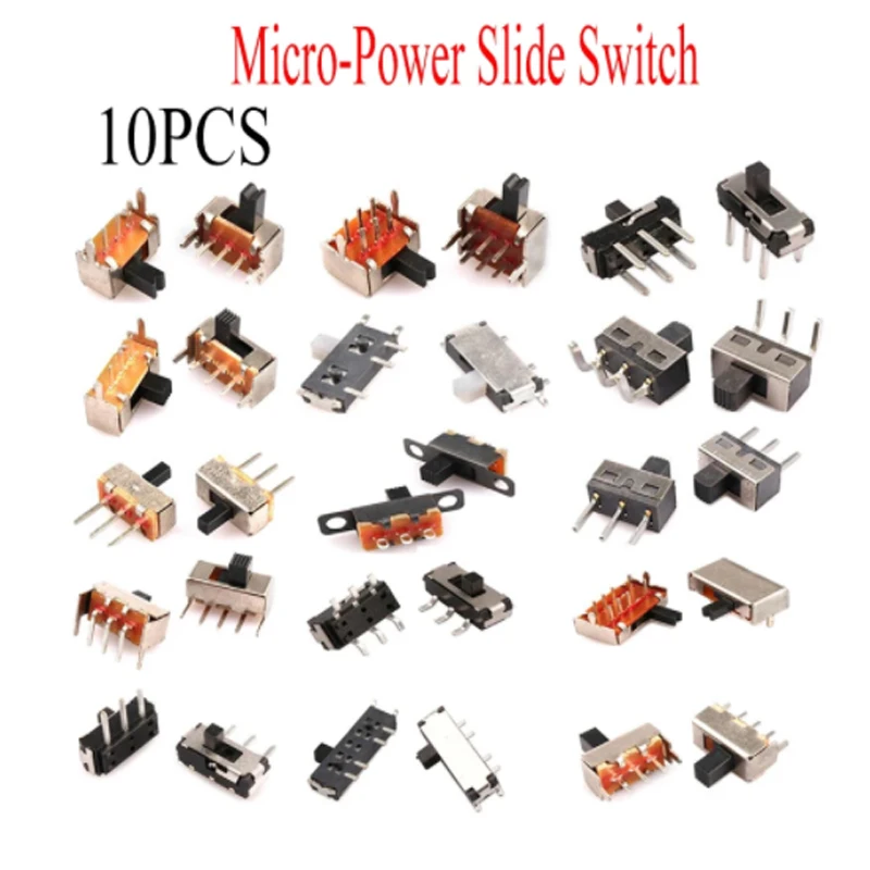 10PCS Toggle Switch Micro Power Switch Sliding Single And Double Row In-Line Horizontal Gear 2 Gear 3 Gear Fluctuation Band