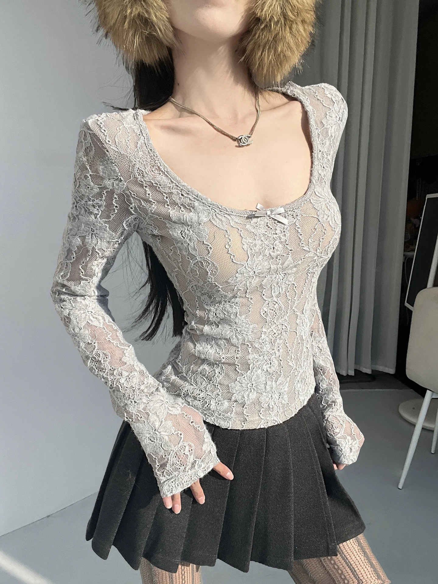 Kaus Lengan Panjang Kerah V Re - T Shirt Tight Fit ulasan dan harga
