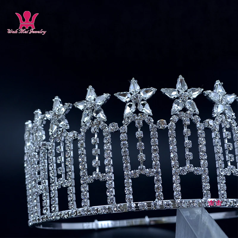 Pageant Crown Stars Miss Beauty Contest Quanlity Rhinestone Tiaras Bridal Wedding Hair Accessories Adjustable Headband mo230