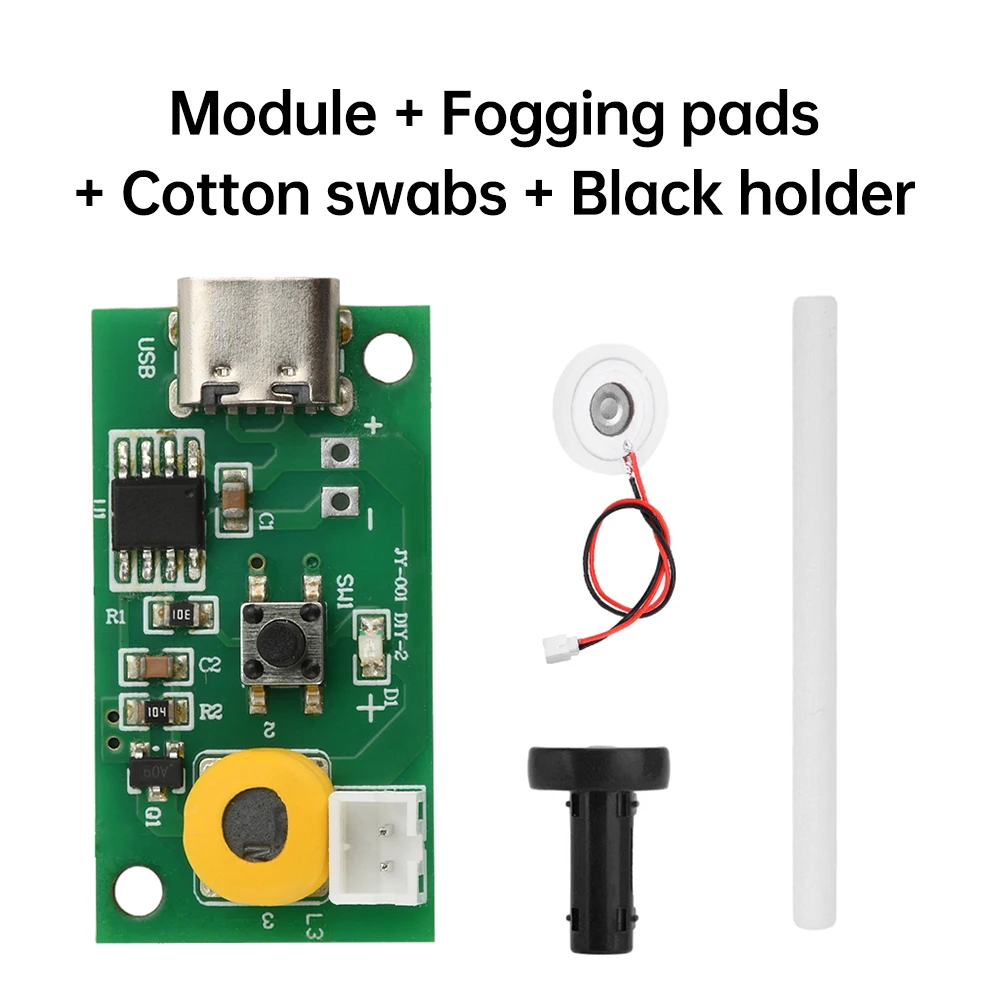 DC 5V Three Gear Adjustable Fog Volume Single Spray Humidifier Module Ultrasonic Atomization Control Board Type C Interface