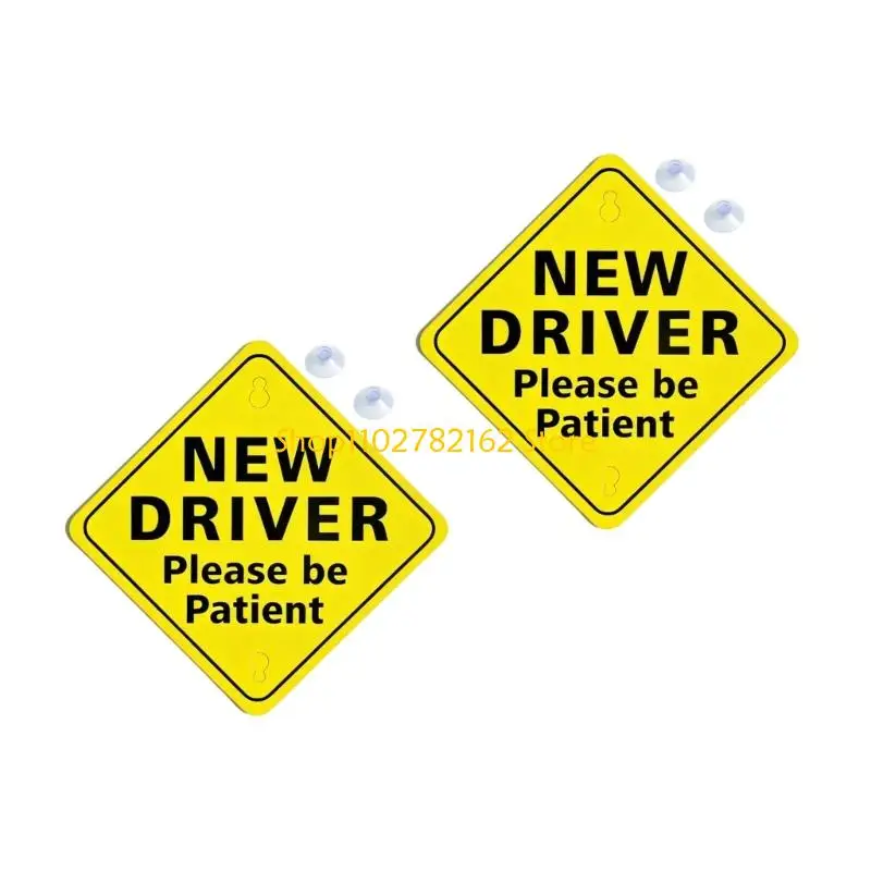 547B New Driver Alert Decals Waterproof PVC Car Window Stickers With Strong Suction Cup For Safety Warning