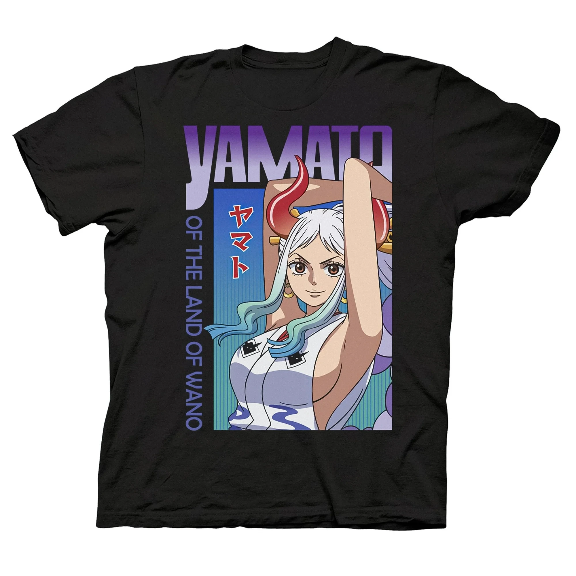 Summer One Piece Yamato Three Haki Officially Licensed Men's Short Sleeve T-shirt, Men's Round Neck Short Sleeved Shirt