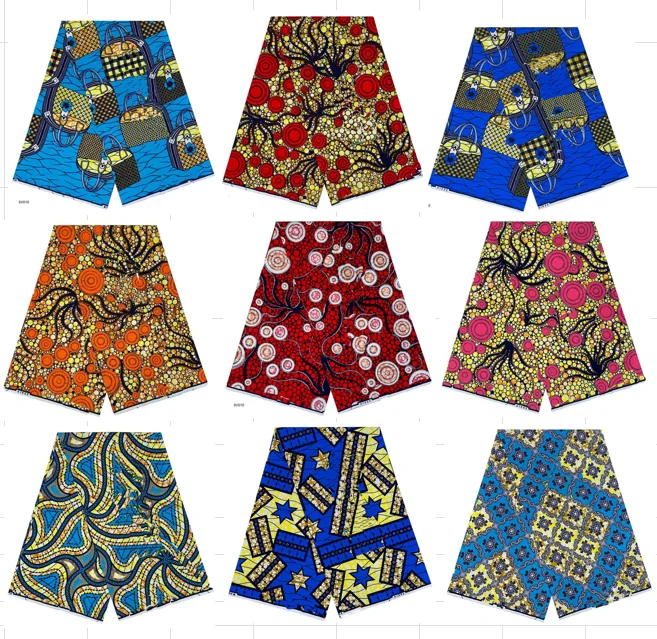 قماش شمع أفريقي حقيقي ، قطن ، هولاند حقيقي ، VL ، فستان دانتيل باتيك أصلي ، 6 ياردات ، #2