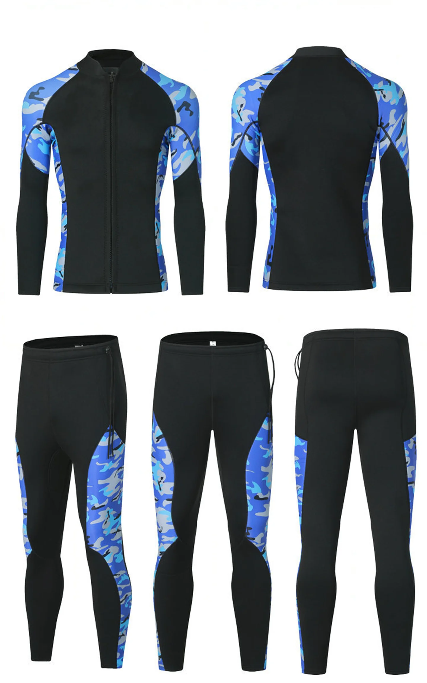 3-mm-Neopren-Oberteil und -Hose für Herren und Damen, getrennter Thermobadeanzug zum Tauchen, Surfen, Schnorcheln und Speerfischen. – Detail 12