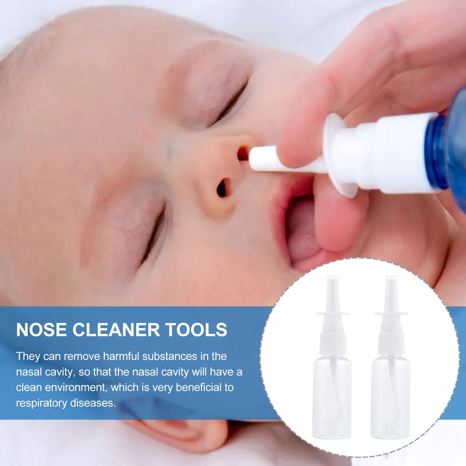 

2Pcs Baby Nose Cleaner Tools Safe Odorless Pet Nasal Irrigator Easy-Use Portable Nasal Cavity Cleaning Bottles Nose Wash
