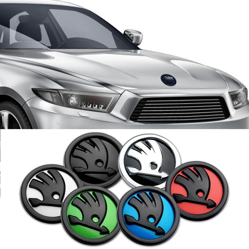 Car Front Hood Badge Rear Trunk Sticker For Skoda S Kamiq Octavia VRS VII Kodiaq GT Yeti Vision Yeti Karok Vision Accessories