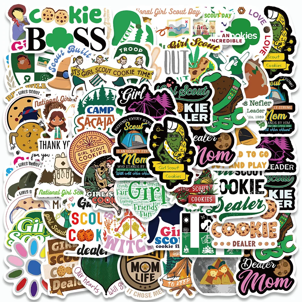 

50PCS Cartoon Girl Scout Stickers Green Graffiti Decals DIY Phone Notebook Suitcase Bike Laptop Skateboard Car Toy Stickers