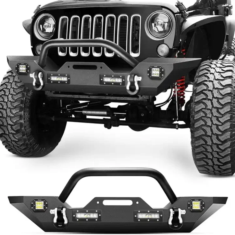 For Jeep Wrangler JK 2007-2017 JL2018-2024 Off-Road Vehicle Parts Manufacturer Steel Front Bumper Bull Bar