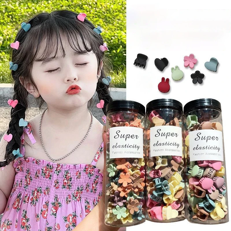 

100/50/20 Pcs Mini Hair Clips-Cute Plastic Flower-Shaped Hair Accessories, Solid-Color for Braids | Perfect for Teenagers &Girls
