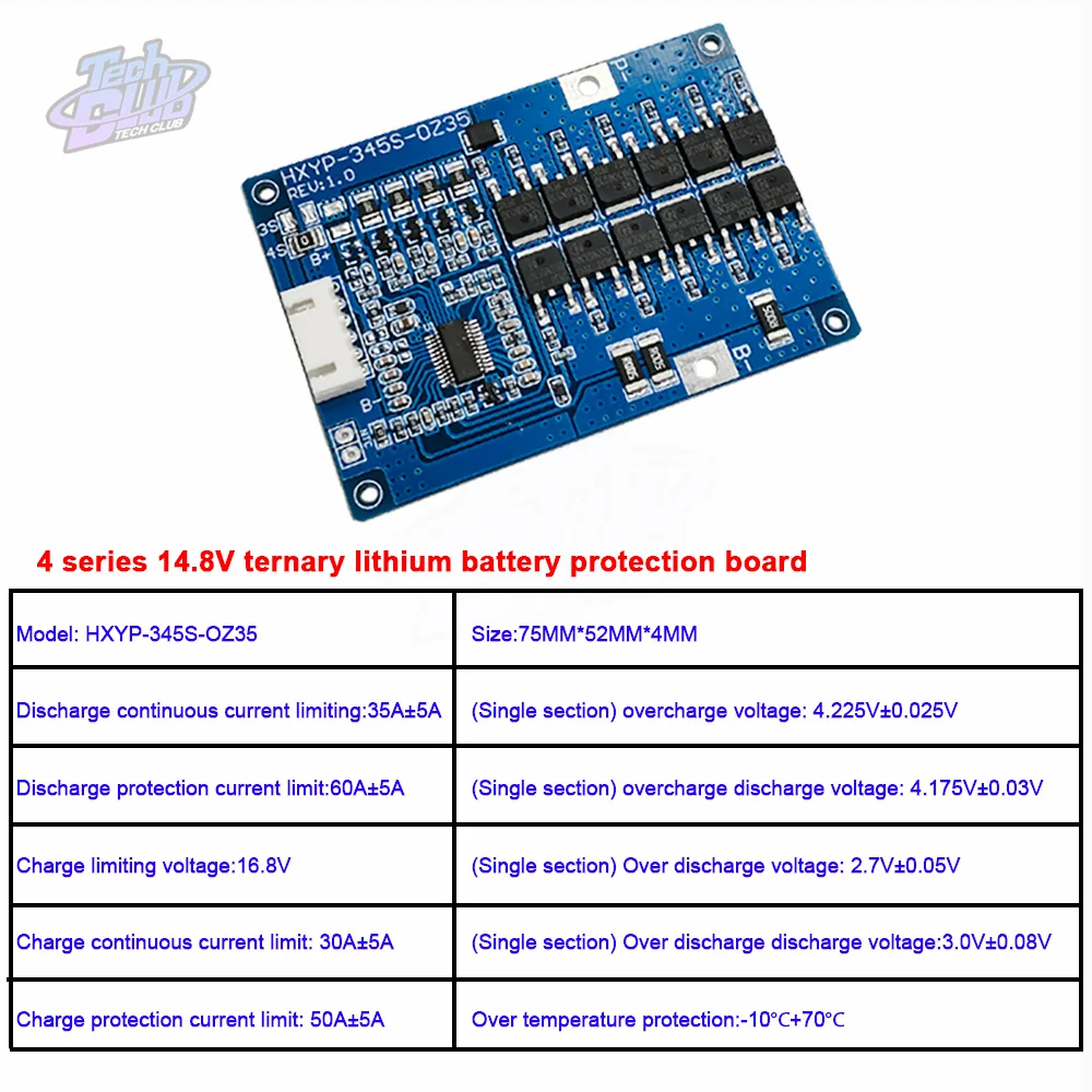 3S 4S 5S 18650 Lithium Battery Protection Board Equalizing Heat Sink 35A Anti Overcharge And Over Discharge Board Power Tool