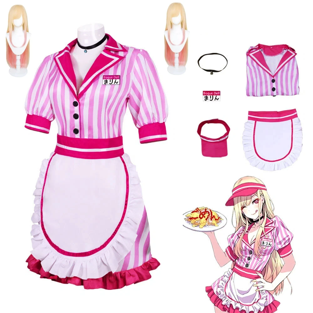 

Anime Kita Kawakami's Cosplay Costume Doll, Falling in Love, Cute Waitress, Sweet Girl Style Maid Costumes, Halloween Uniform