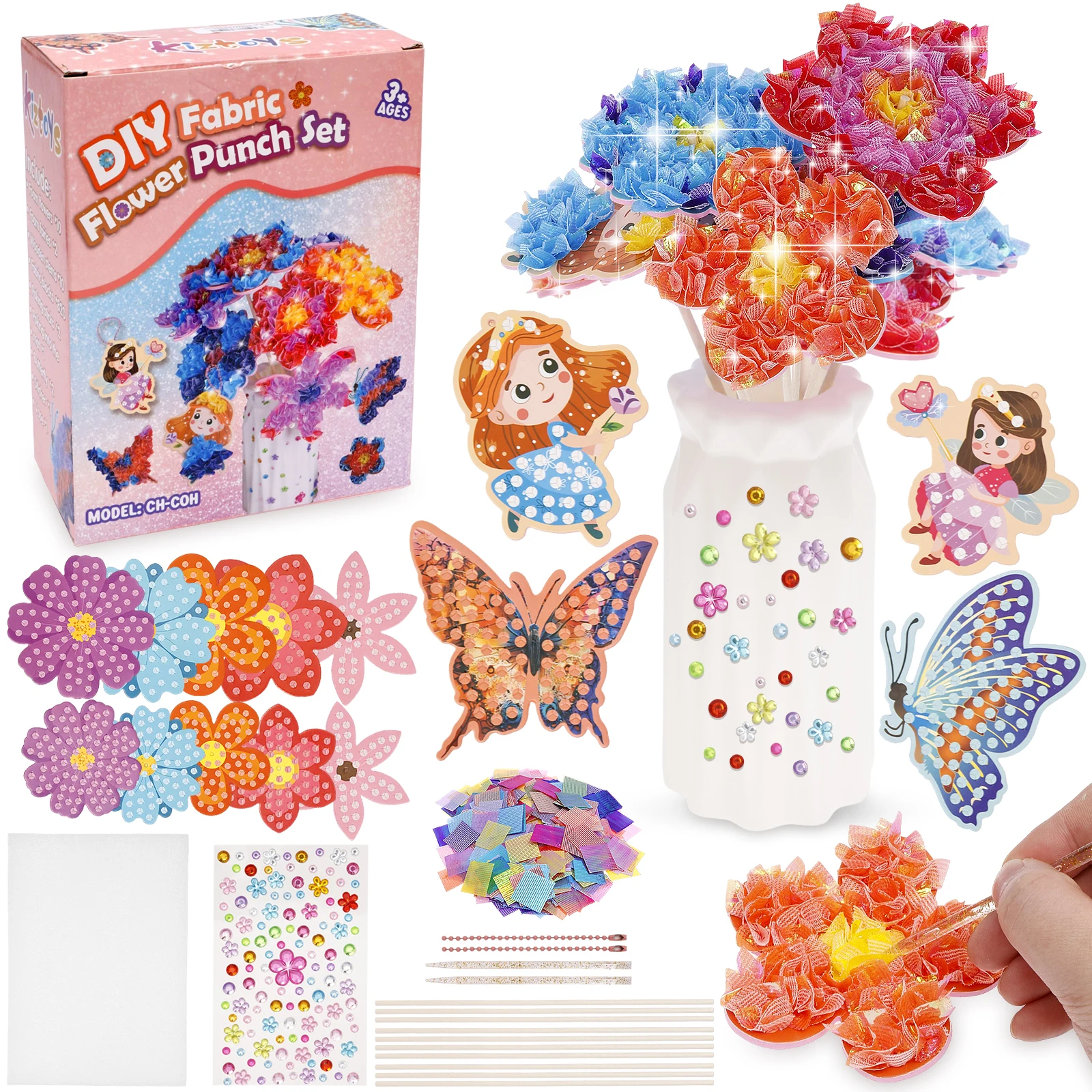 Kit de Manualidades con Flores de Poke Únicas, Fáciles de Usar, Color Brillante, Set de Ramo de Poke DIY para Niñas y Niños Mayores de 3 Años