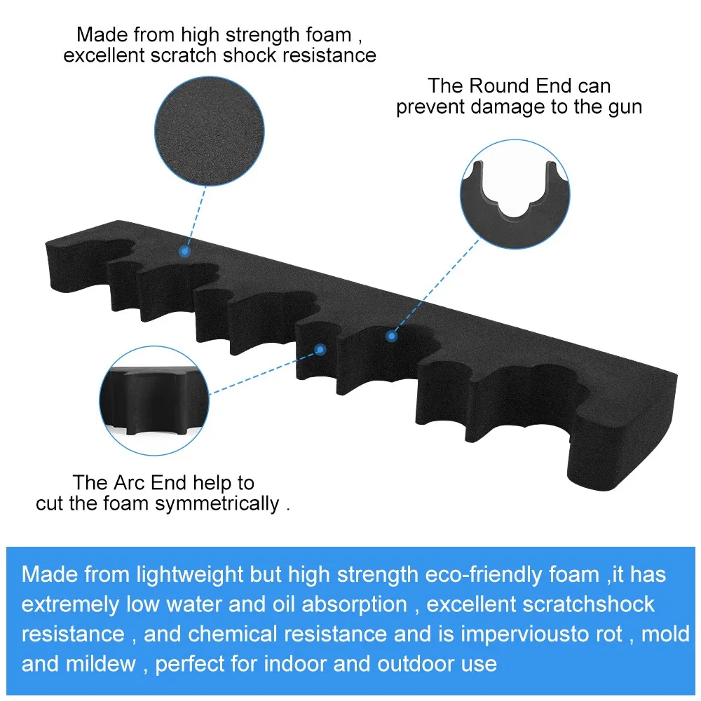 3/5 Slots Foam Gun Rack Wall-mount Rifle Organizer Holder Self-adhesive Shotguns Barrel Bracket Weapon Stand Hunting Accessories