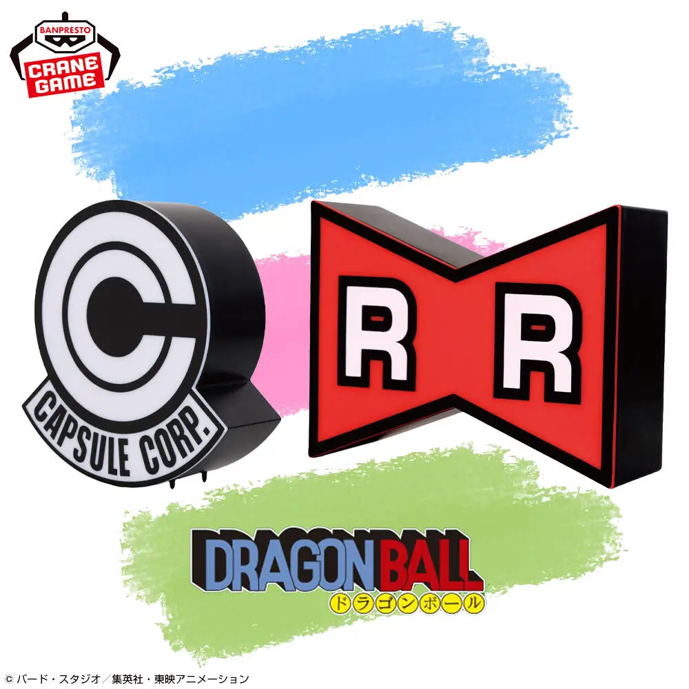 

In Stock Genuine BANPRESTO Dragon Ball Logo Room Light Capsule Corporation Red Ribbon Army Figure Anime Model Toy