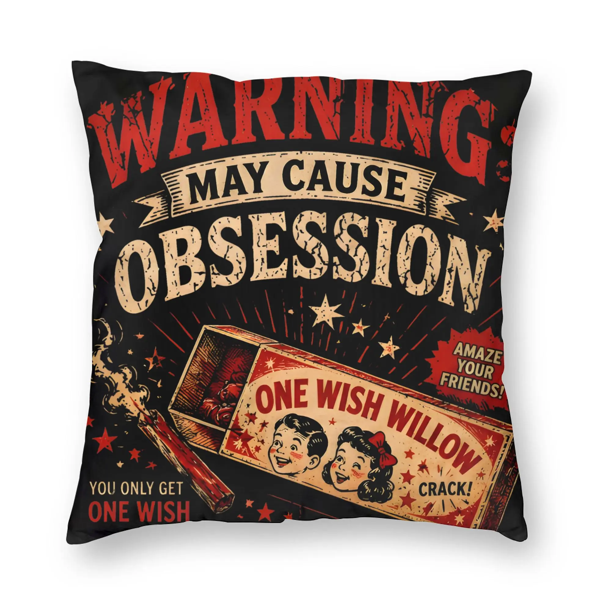 Warning May Cause Obsession Retro Toy Pillow Case Obsession  Trendy Pillow Cover Soft Pillowcases For Wedding Party Home Decor